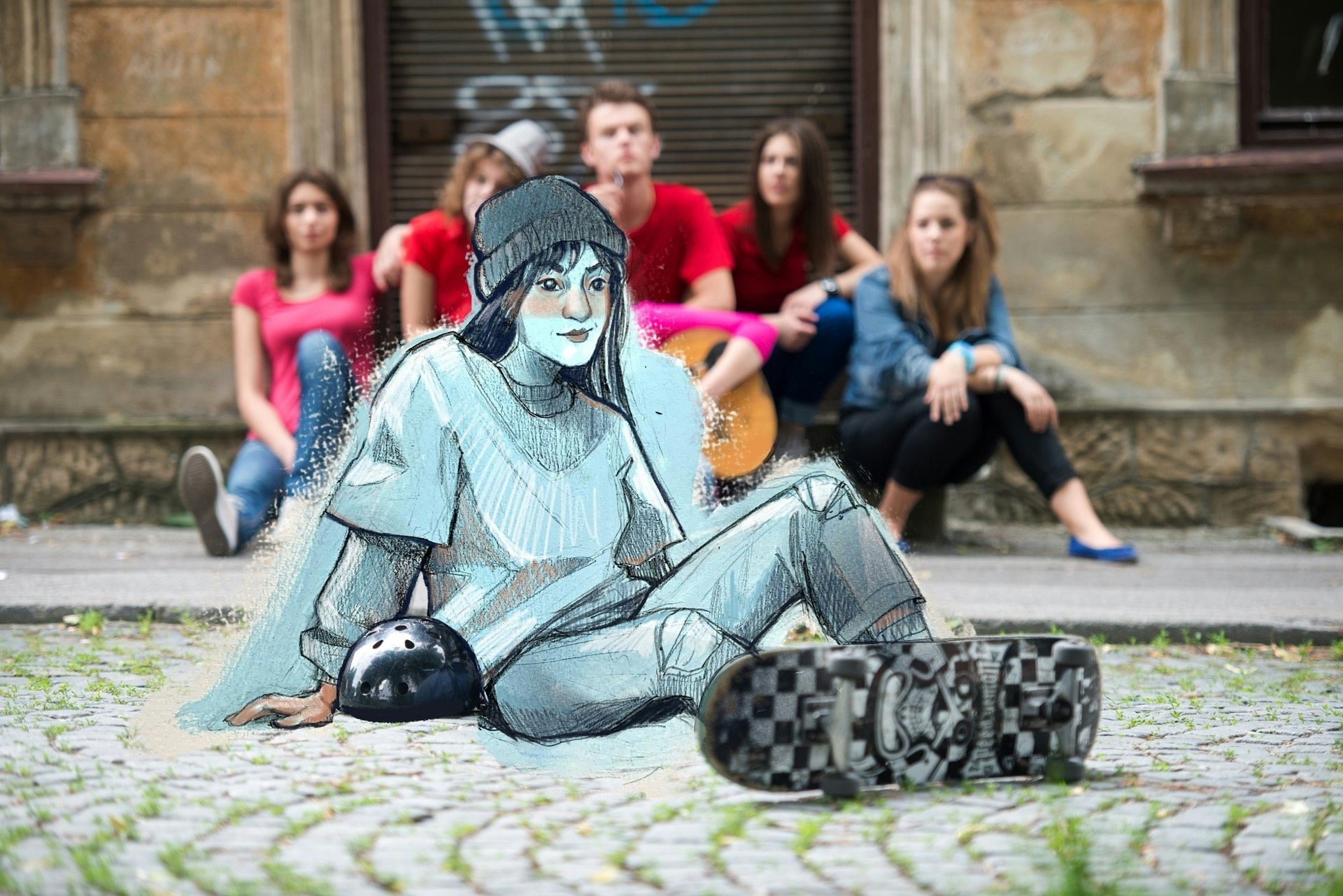 Meisje Met Skateboard